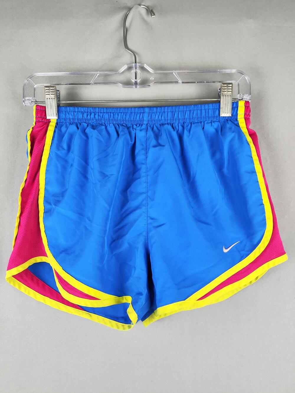 Nike Shorts Womens XS Blue Pink Yellow Dri-Fit Running Colorblock Athletic